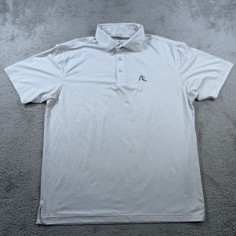 Rhoback Polo Shirt Mens Large White Golf Performance Stretch Active